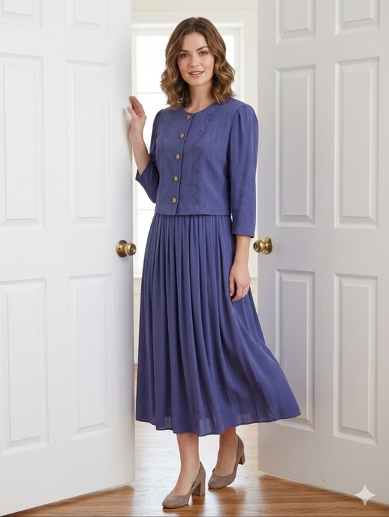 Periwinkle by Barlow Dresses & Skirts - VINTAGE BARLOW - 2 Piece Dress in Periwrinkle.